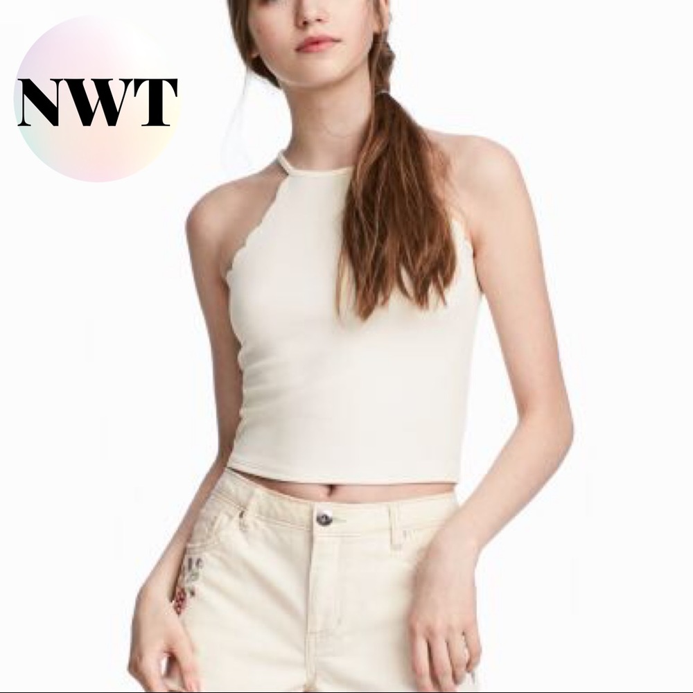 Scalloped Edge Halter Top